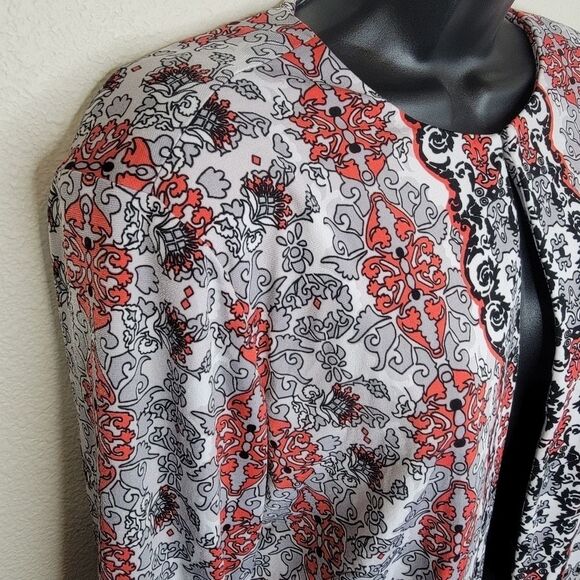 Joan Rivers Vintage Scroll Jersey Knit Jacket with 3/4 Sleeves size Medium - Picture 3 of 7